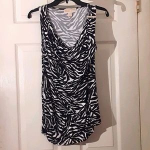 Michael Kors Zebra Print Tank-Top Dress Shirt